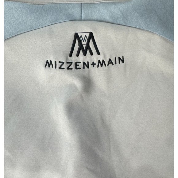 Mizzen + Main Men's Versa Quarter 1/4 Pullover Color Block Light Pastel Grey Per - Picture 11 of 11